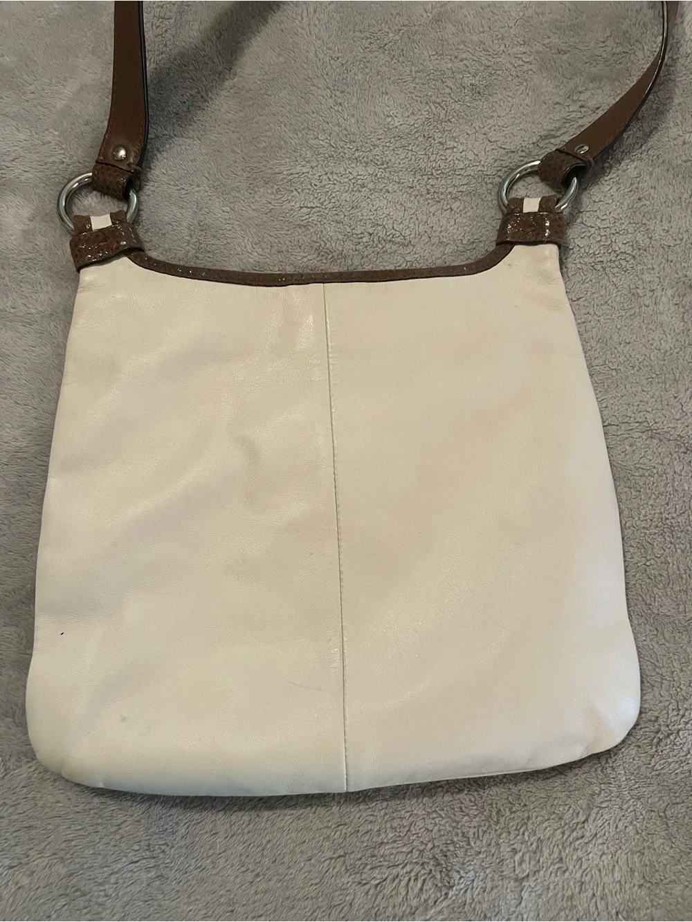 Coach Penelope Turnlock Crossbody Cream w/ Brown Snakeskin